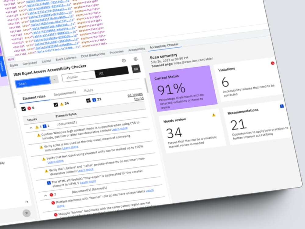 how to test website accessibility with IBM