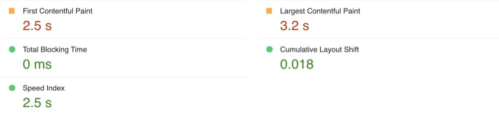 metrics in google pagespeed insights