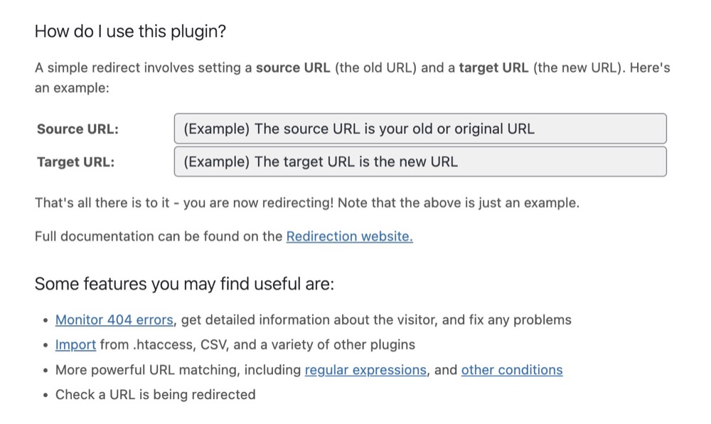 redirection plugin