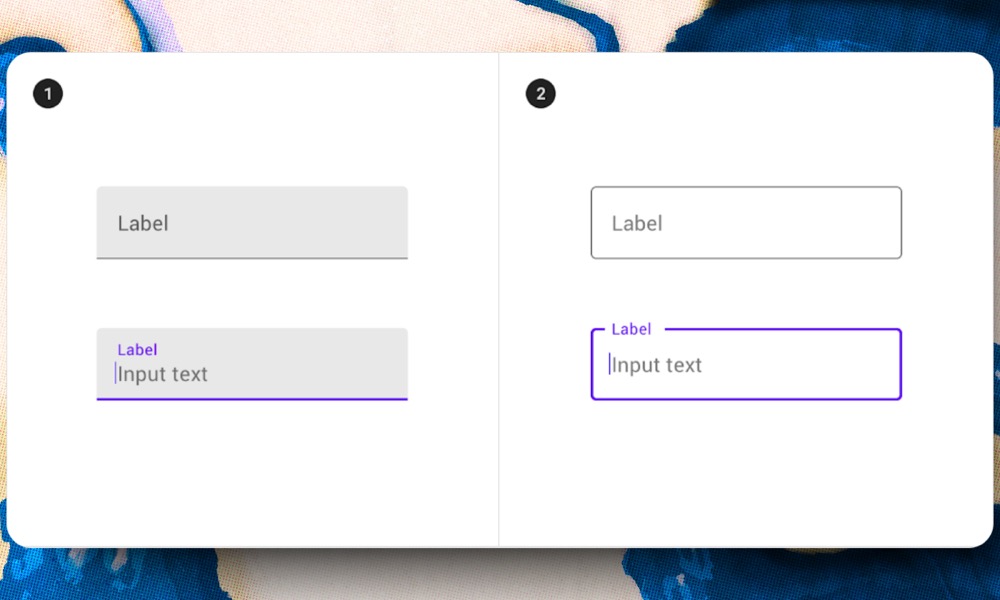 the mockup of floating labels