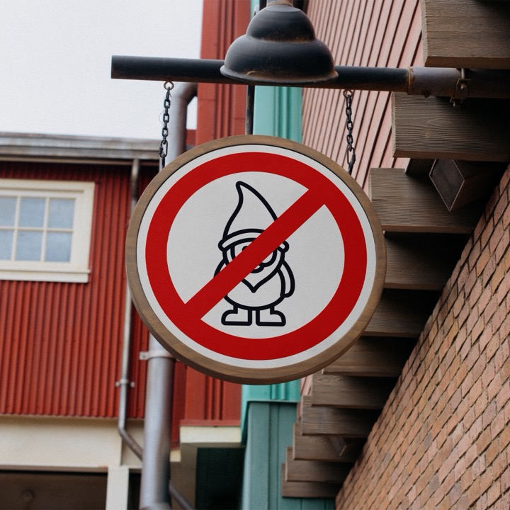 the gnome mockup sign