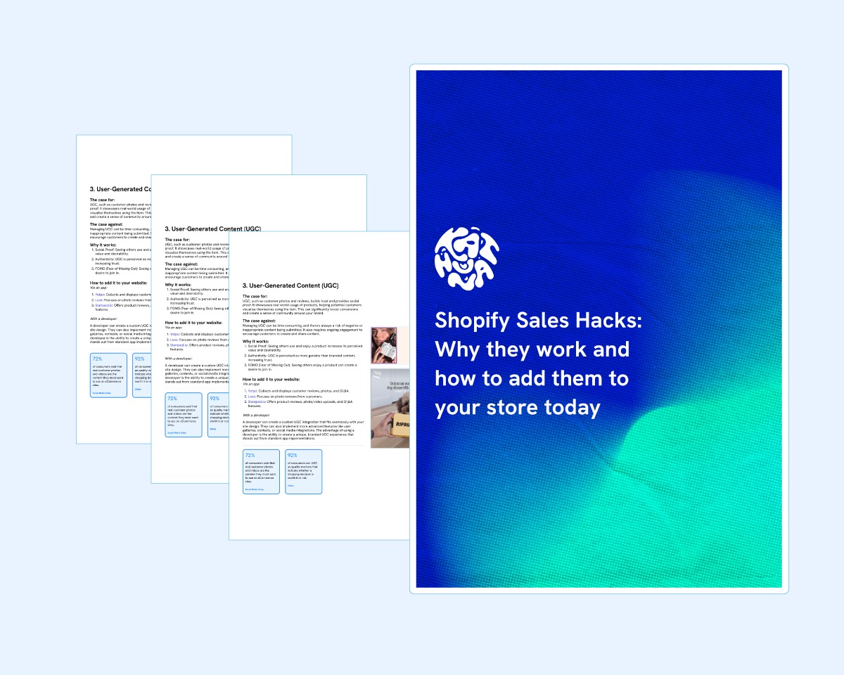 the graphic of shopify sales hacks