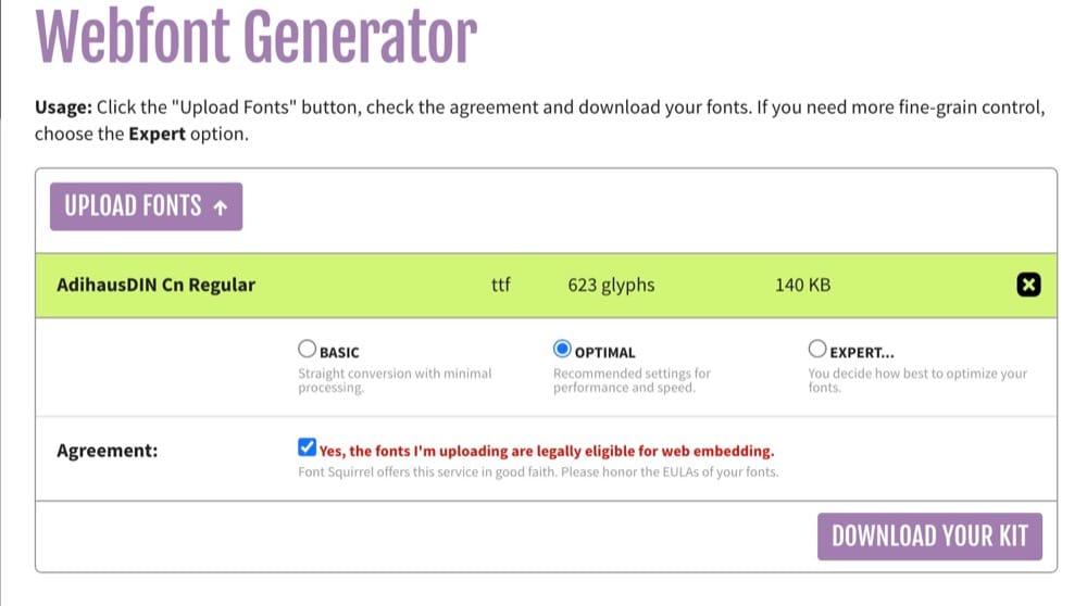 the dashford of webfont generator
