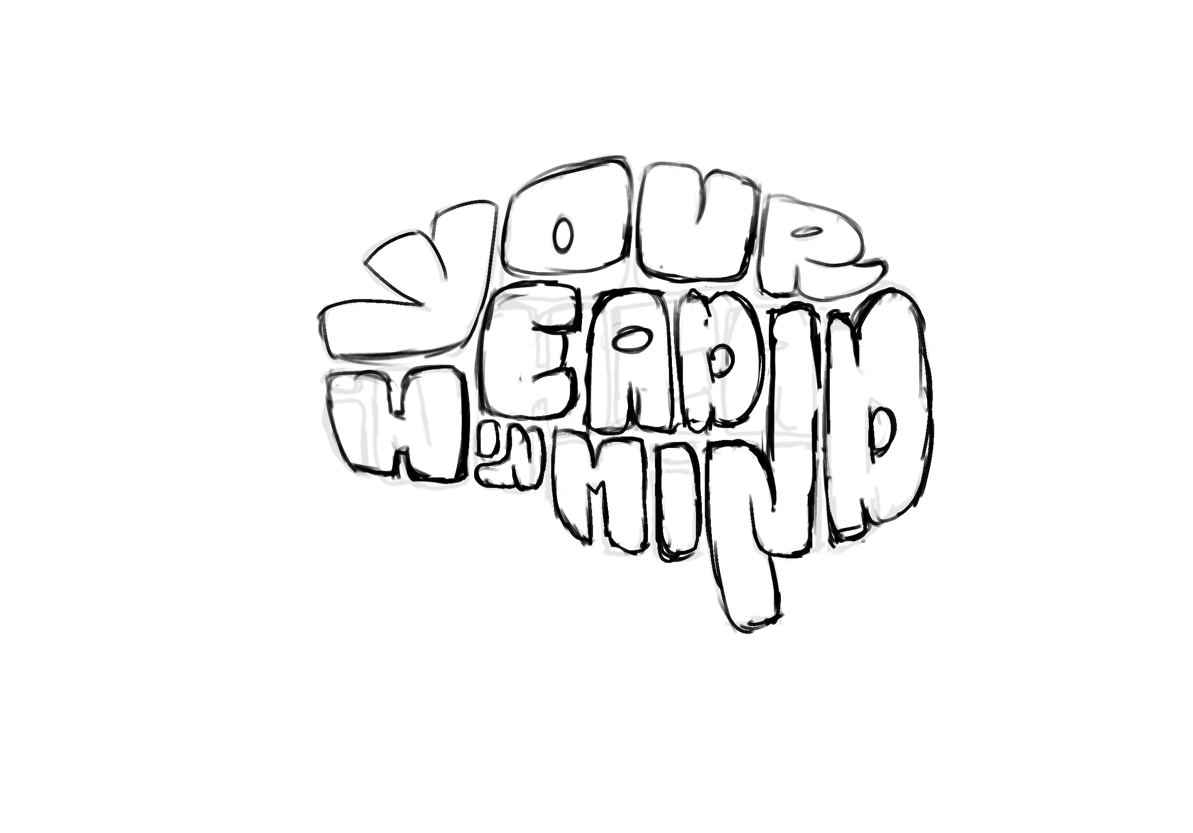 your head in mind sketch logo