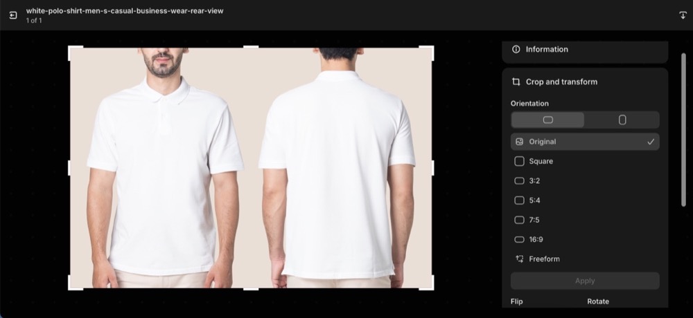 edit images in shopify buitin feature