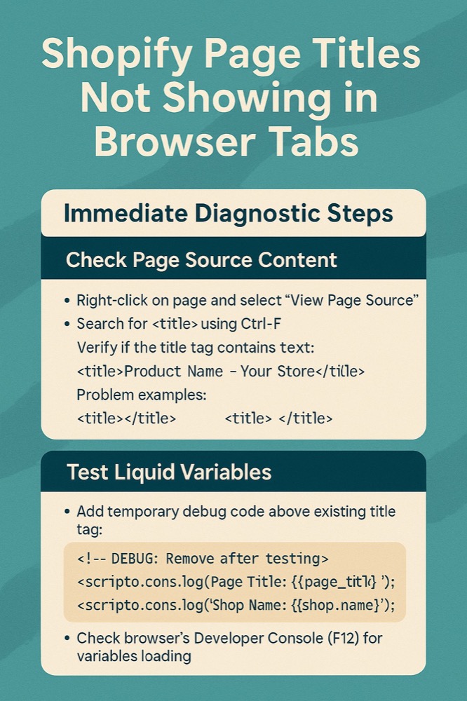 How to Fix Shopify Page Titles Not Showing in Browser Tabs