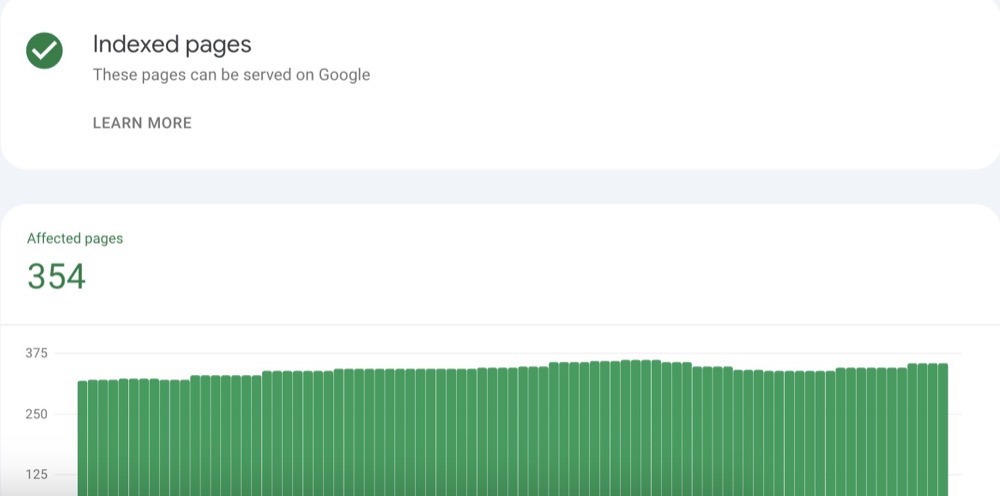 Screenshot indexed pages