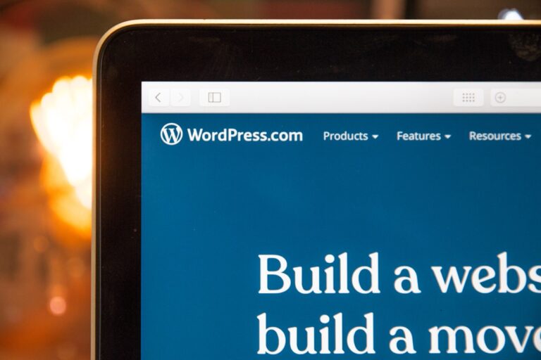 WordPress website development on monitor