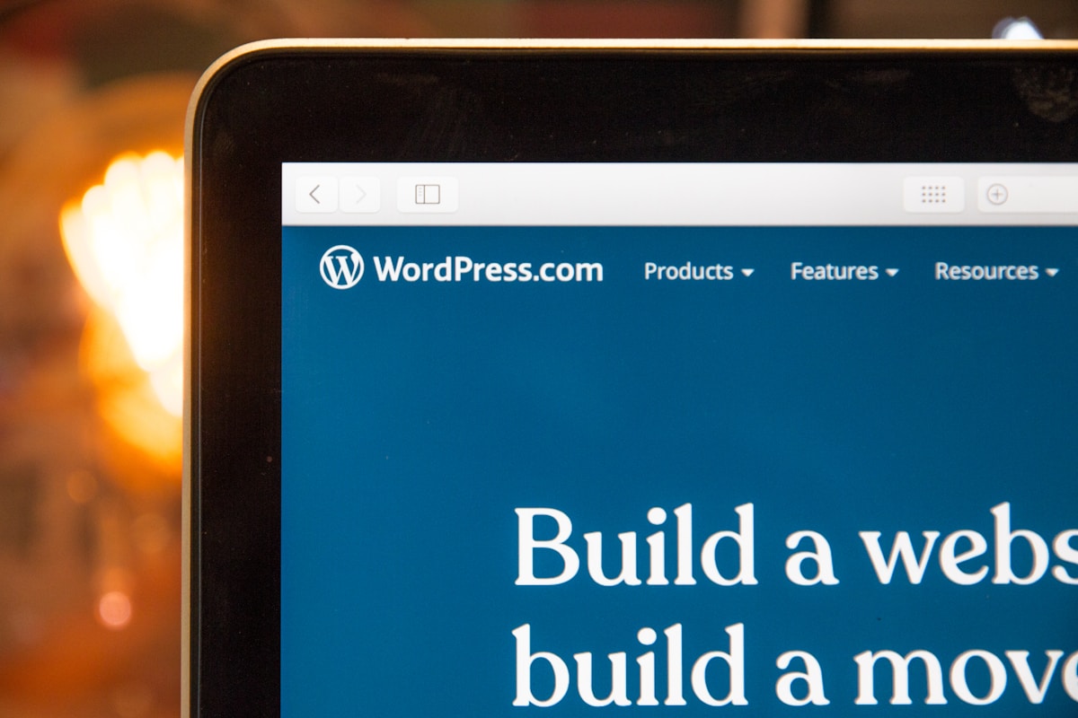 WordPress website development on monitor