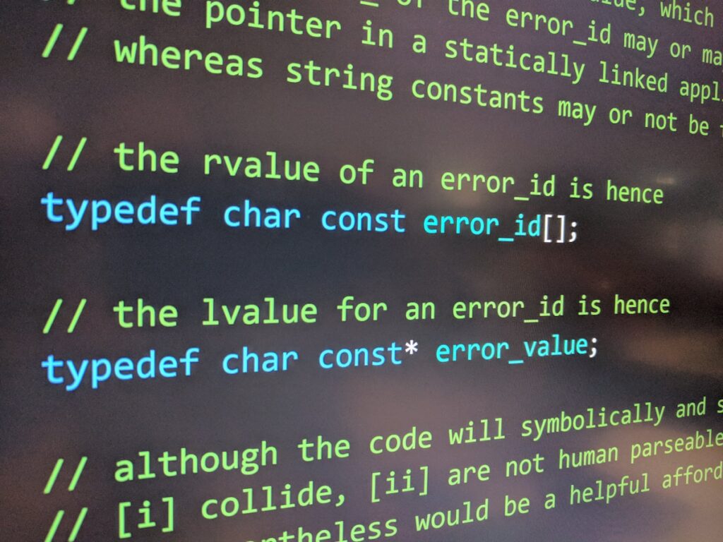 Code programming on computer screen