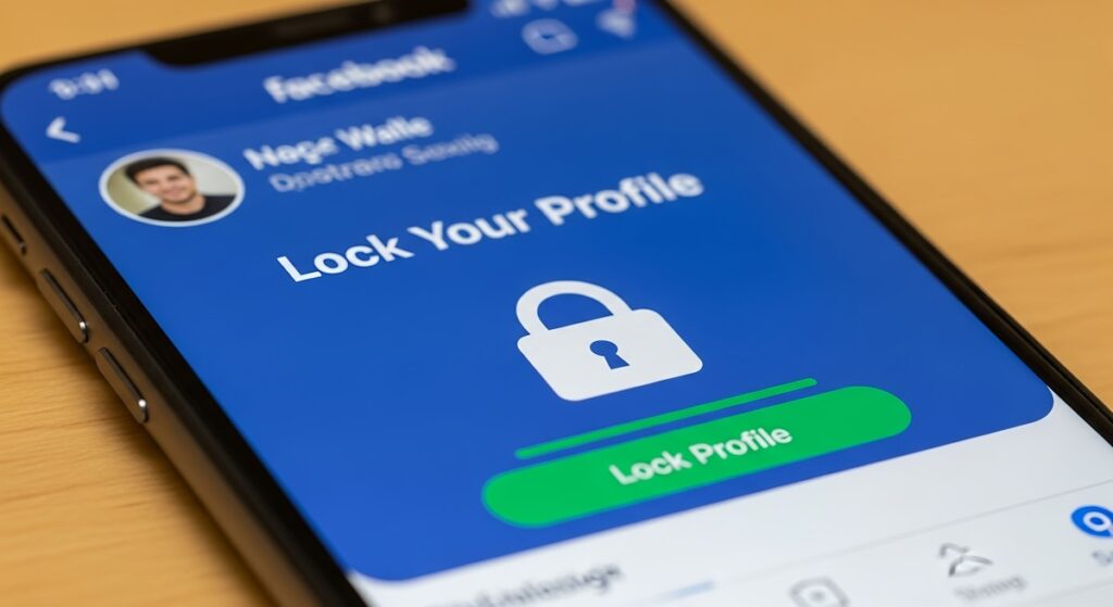 Data privacy security protection lock on smartphone