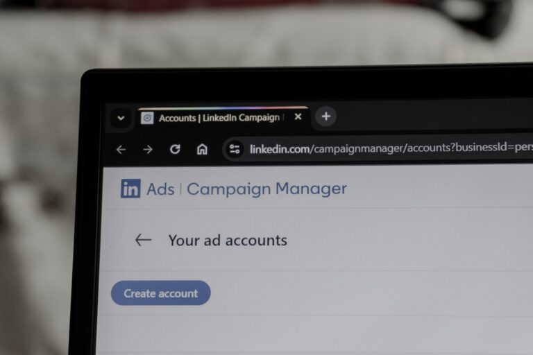Digital advertising campaign manager interface on laptop