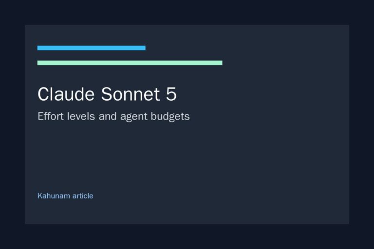 Abstract Kahunam article image for Claude Sonnet 5 effort levels and agent budgets