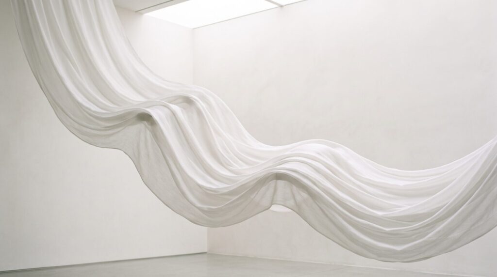 Abstract white draped fabric — placeholder image