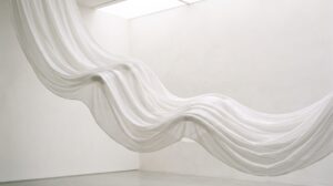 Abstract white draped fabric — placeholder image