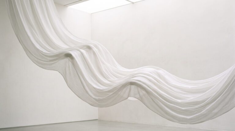 Abstract white draped fabric — placeholder image