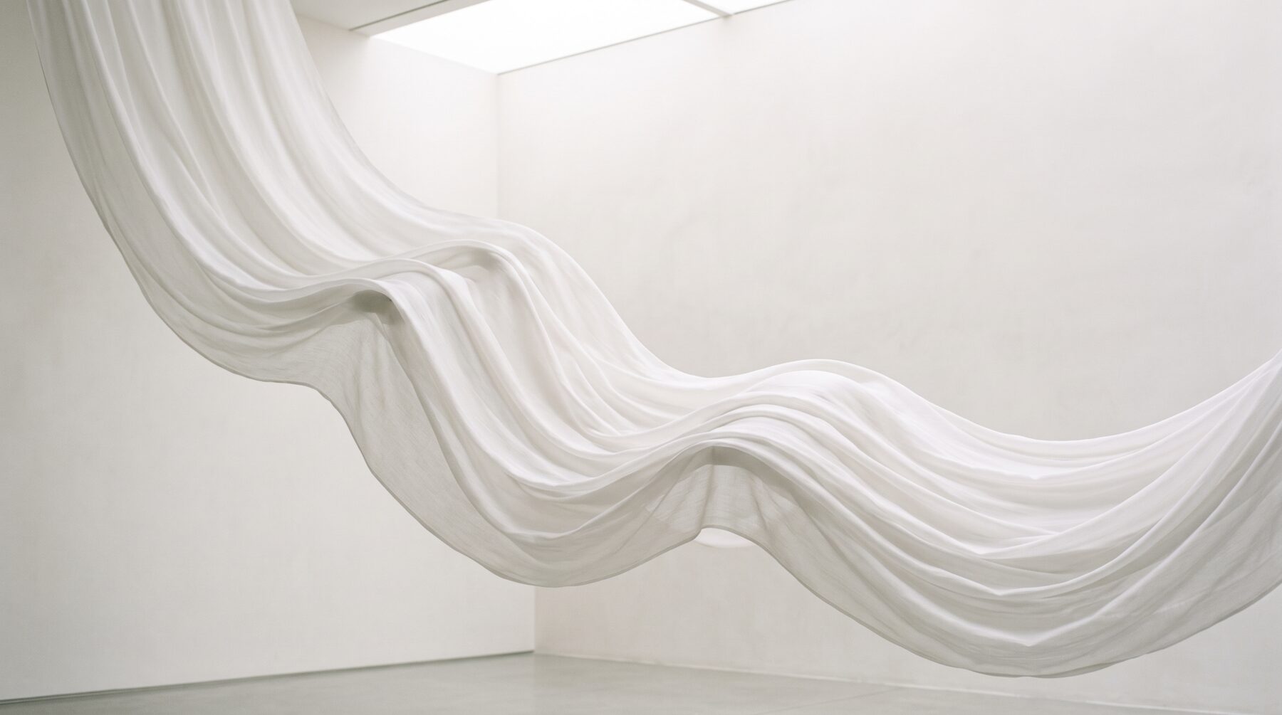 Abstract white draped fabric — placeholder image