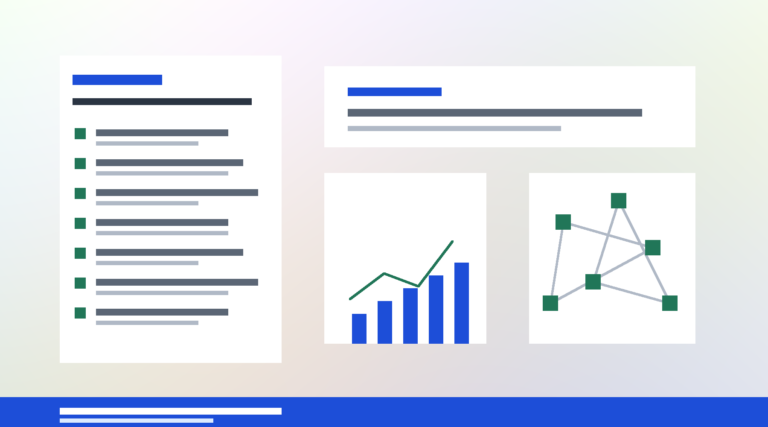Abstract SEO audit dashboard showing crawl, ranking and search signal checks